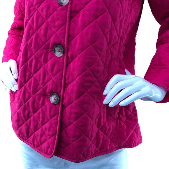 Chicos Womens Size 0 US 4/6 Jacket Quilted Button Up Collared Long Sleeve Pink - Picture 3 of 16